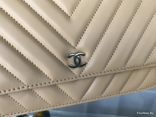 Firstbag Ru Silver Gold Bag CHANEL Hardware  Flap  With Lambskin 0716